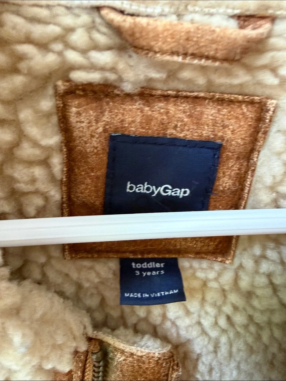 GAP Toddler Shearling-Trim Puffer Jacket - Brown & Cream